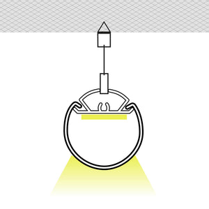 Perfil tira LED suspensión - Ø30mm - Con difusor - 2 metros (1)