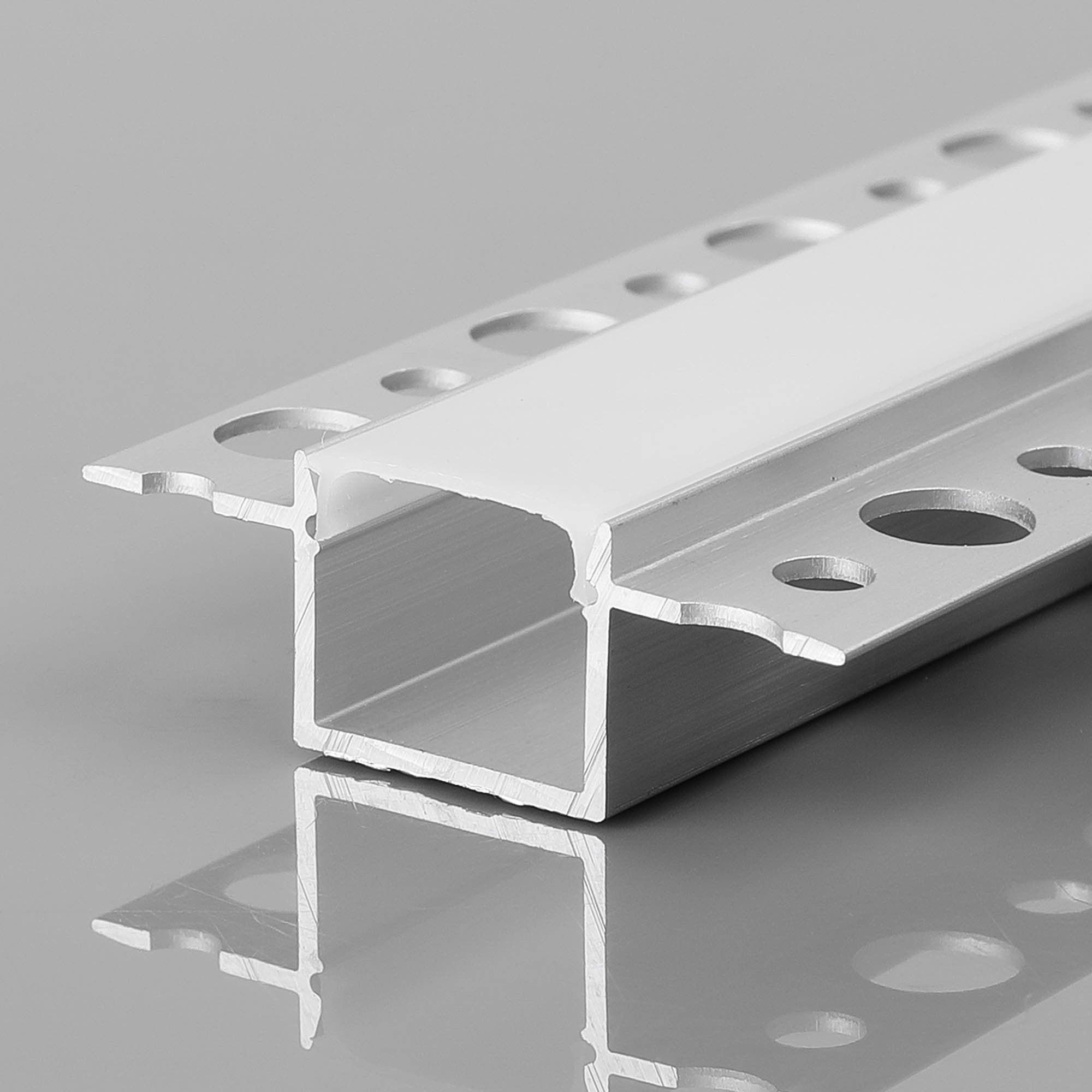 Perfil tira LED integración / trimless - 25x25mm - Con difusor - 2 metros