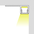 Perfil tira LED integración / trimless - Una aleta - 11x12mm - Con difusor - 2 metros 2