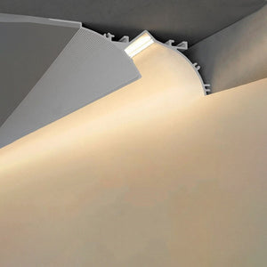 Perfil tira LED integración / trimless de esquina - Efecto bañador - 90 x 80mm - Con difusor - 2 metros (3)