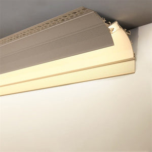Perfil tira LED integración / trimless de esquina - Efecto bañador - 48 x 80mm - Con difusor - 2 metros (4)