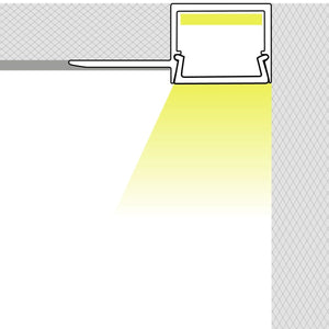 Perfil tira LED integración / trimless - Una aleta - 9x20mm - Con difusor - 2 metros - Barcelona Led-