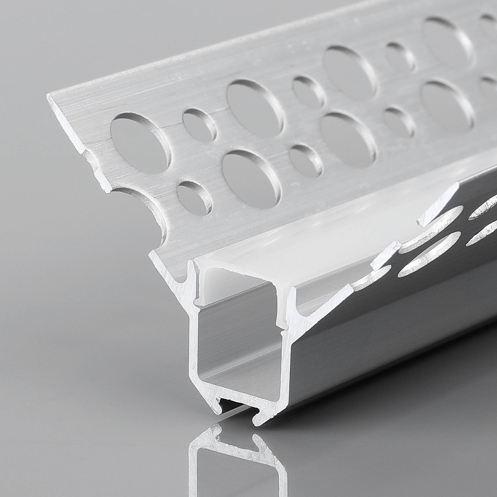 Perfil tira LED integración / trimless esquina interior - Con difusor - 2 metros