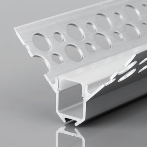 Perfil tira LED integración / trimless esquina interior - Con difusor - 2 metros