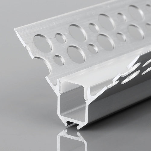 Profilo per striscia LED - a scomparsa / trimless per angolo interno - Con diffusore - 2 metri