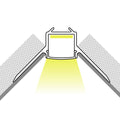 Profile for LED Strip - Recessed / Trimless for Inner Corner - With diffuser - 2 meters 2