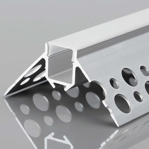 Perfil tira LED integración / trimless esquina exterior - Con difusor - 2 metros