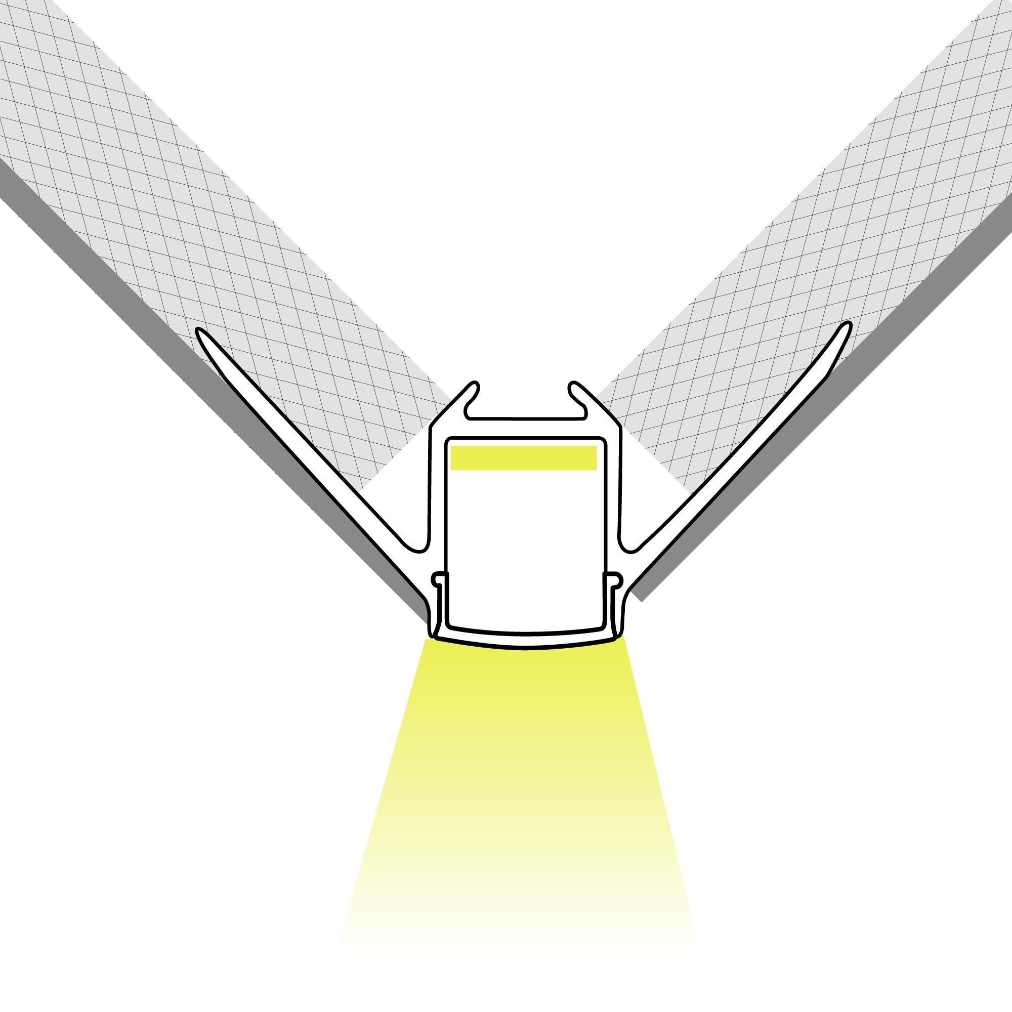 Perfil tira LED integración / trimless esquina exterior - Con difusor - 2 metros (1)