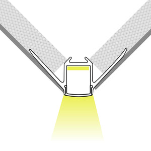Perfil tira LED integración / trimless esquina exterior - Con difusor - 2 metros (1)
