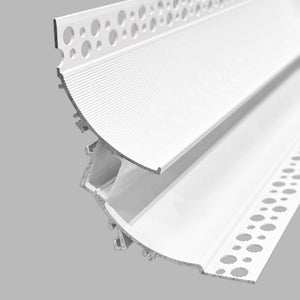 Perfil tira LED integración / trimless de esquina - Efecto bañador - 90 x 80mm - Con difusor - 2 metros