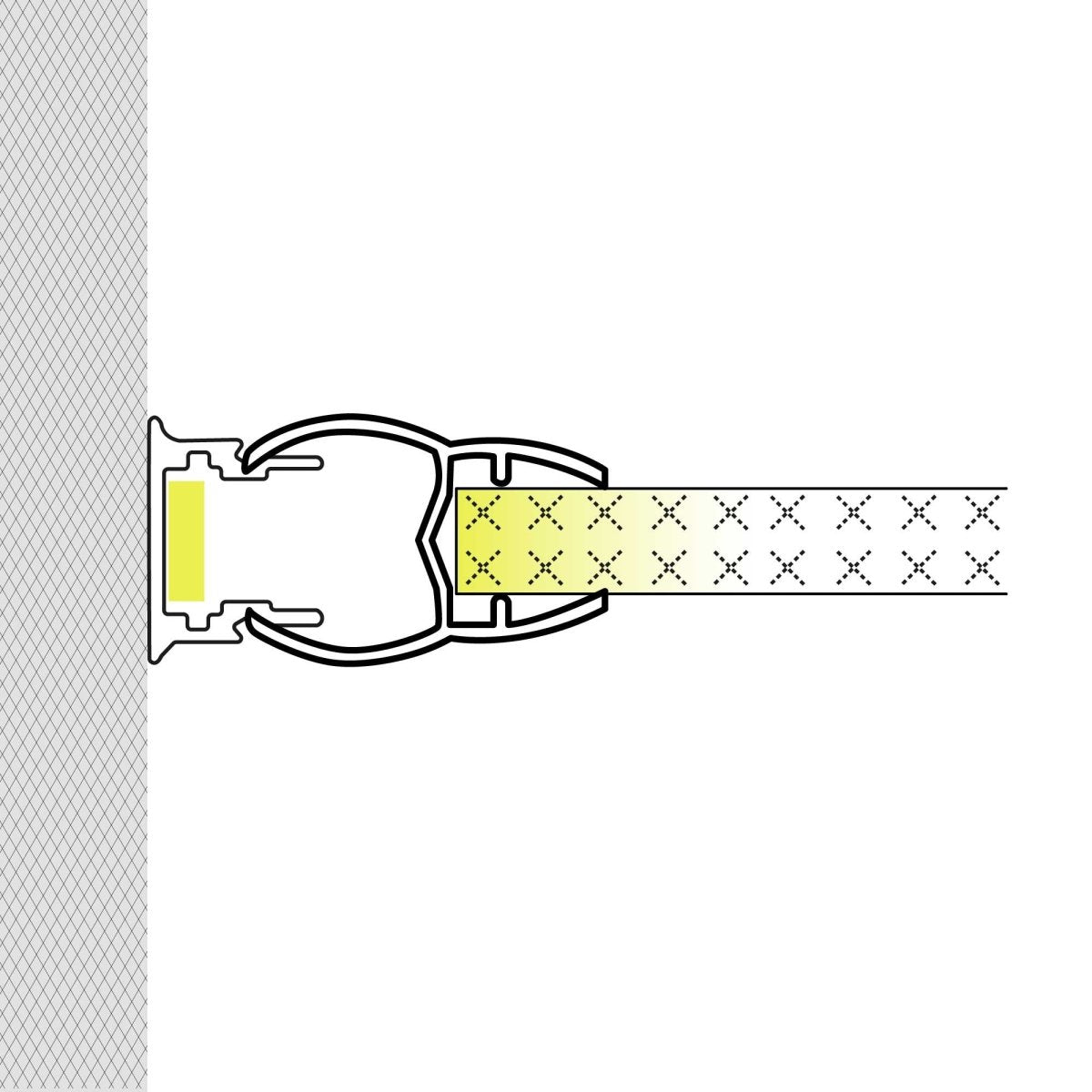Perfil tira LED para cristal 11mm - Con difusor - Negro - 2 metros - Barcelona Led-
