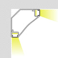 Profilo angolare a doppio LED - Superficie - 67x67mm - Con diffusore - 2 metri 2