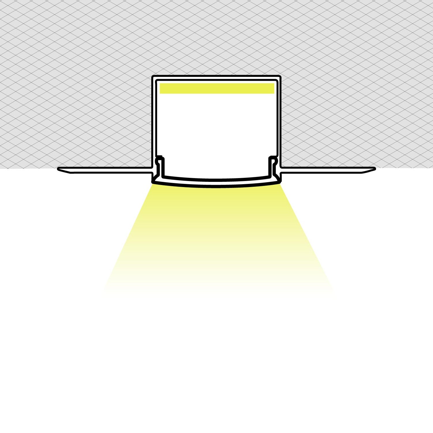 Perfil tira LED integración / trimless - 25x25mm - Con difusor - 2 metros (1)