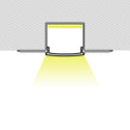 Profilo a scomparsa / trimless per striscia LED - 25x25mm - Con diffusore - 2 metri 2