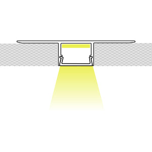 Perfil tira LED integración / trimless - 11x20mm - Con difusor - 2 metros (1)