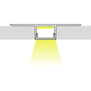 Perfil tira LED integración / trimless - 11x20mm - Con difusor - 2 metros - Barcelona Led-
