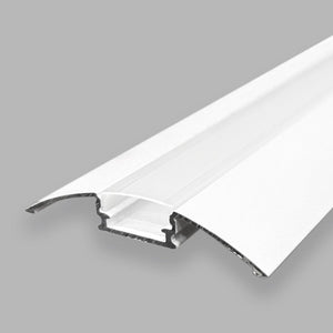 Perfil tira LED de suelo medialuna - Superficie - 9x52mm - Con difusor - 2 metros - Barcelona Led-