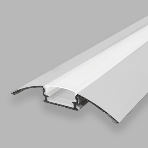 Half-moon LED strip profile - Surface mount - 9x52mm - With diffuser - 2 meters