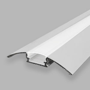 Perfil tira LED de suelo medialuna - Superficie - 9x52mm - Con difusor - 2 metros - Barcelona Led-