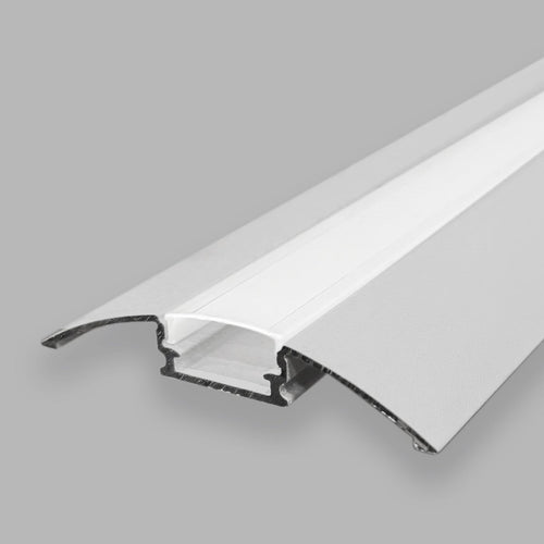 Profilo striscia LED da pavimento a mezzaluna - Superficie - 9x52mm - Con diffusore - 2 metri