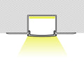 Profilo a scomparsa / trimless per striscia LED - 25x35mm - Con diffusore - 2 metri 2