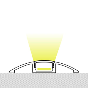 Perfil tira LED de suelo medialuna - Superficie - 9x52mm - Con difusor - 2 metros - Barcelona Led-