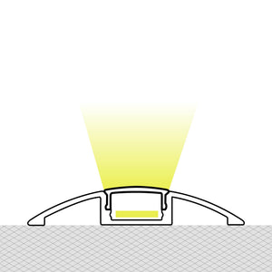 Perfil tira LED de suelo medialuna - Superficie - 9x52mm - Con difusor - 2 metros (1)