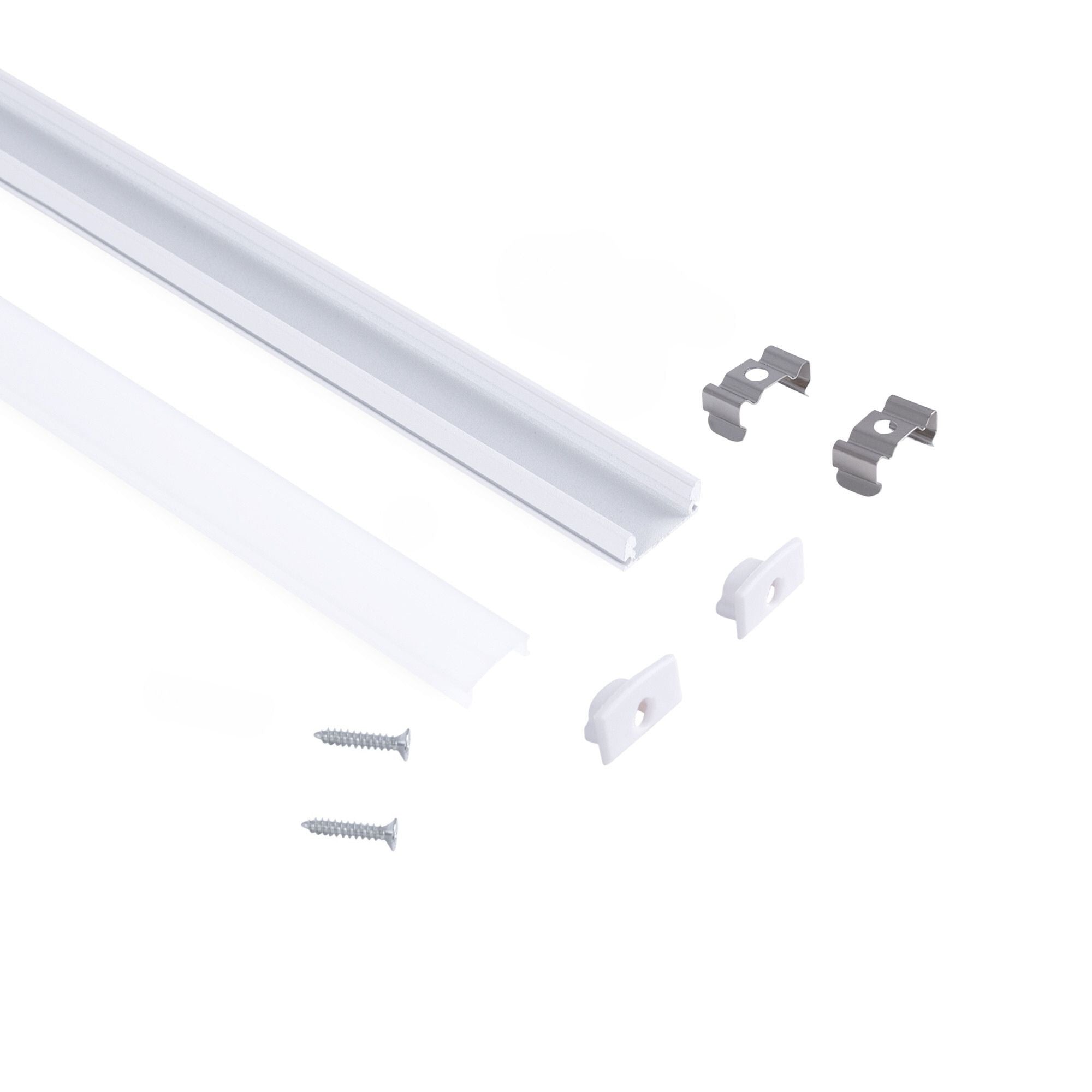 Perfil tira LED superficie - 17x8mm - Kit completo - 1 metro