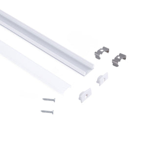 Perfil tira LED superficie - 17x8mm - Kit completo - 1 metro