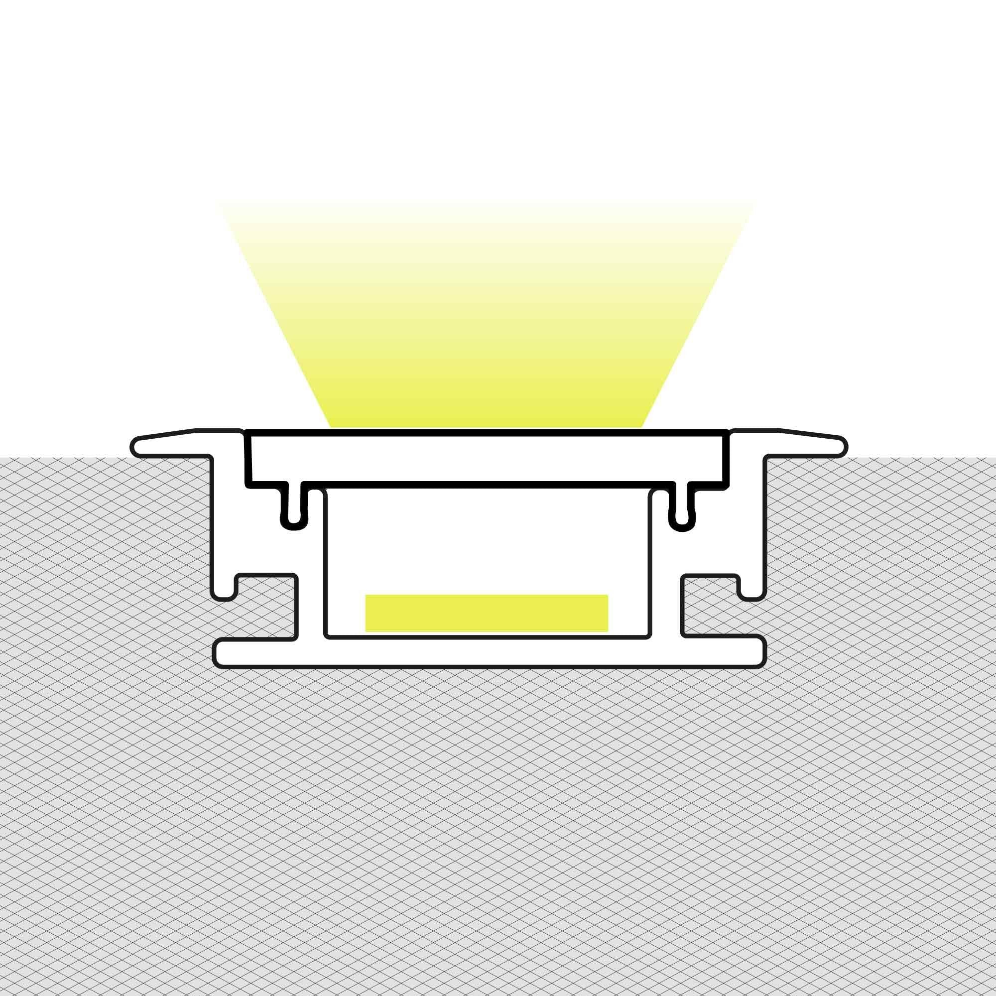 Perfil tira LED de suelo - 27x10mm - Con difusor - 2 metros (1)