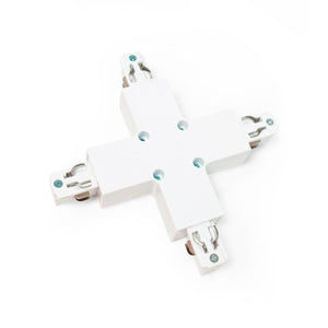 Unión rígida en X para carril trifásico de superficie - Barcelona Led-Accesorios