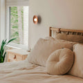 Design wandlamp van hout