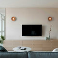 Design wandlamp van hout