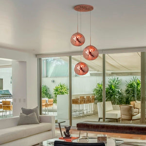 Lámpara colgante cristal triple "KADNIS" - 3 x E27 - Barcelona Led-Decoración