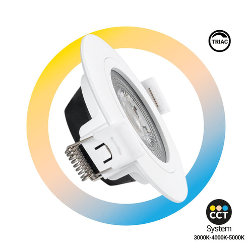 Downlight LED wewnętrzny - 7W - CCT - ZMNIENNY TRIAC - 630lm - Średnica cięcia Ø 70mm - IP20