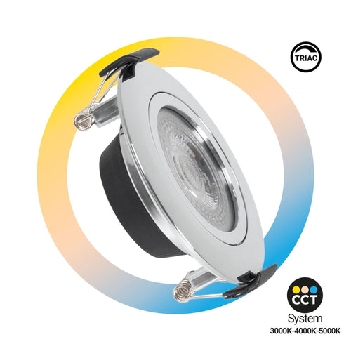 Indoor LED Downlight - 7W - CCT - DIMMABLE TRIAC - 630lm - Cut Ø 70mm - IP20