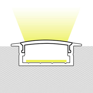 Perfil tira LED empotrable - 10x42mm - Con difusor - 2 metros (1)