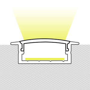 Perfil tira LED empotrable - 10x42mm - Con difusor - 2 metros - Barcelona Led-
