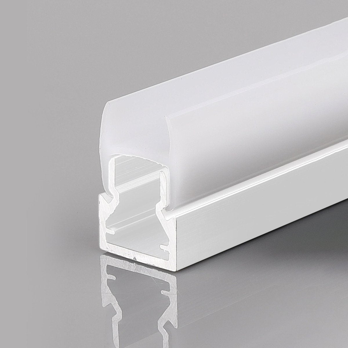 Perfil tira LED para cristal 8mm - Con difusor - Blanco - 2 metros - Barcelona Led-
