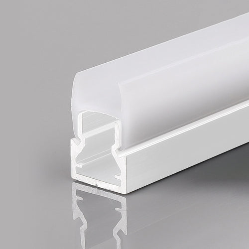 Profilé pour ruban LED pour verre de 8 mm - Avec diffuseur - Blanc - 2 mètres