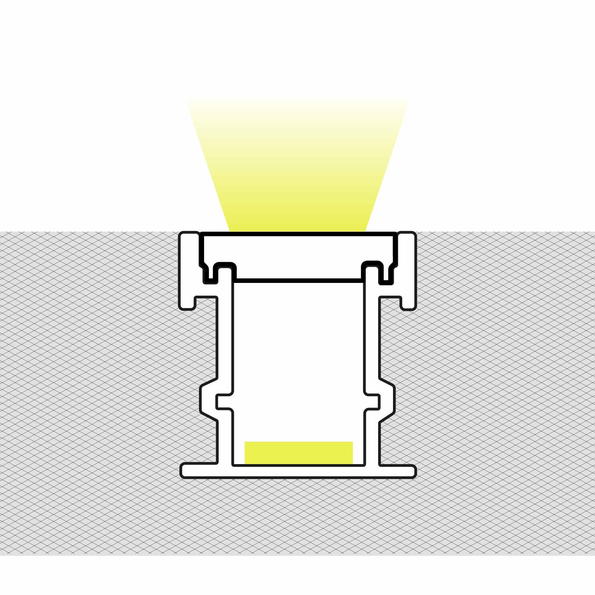Perfil tira LED de suelo - 25x21mm - Con difusor - 2 metros (1)