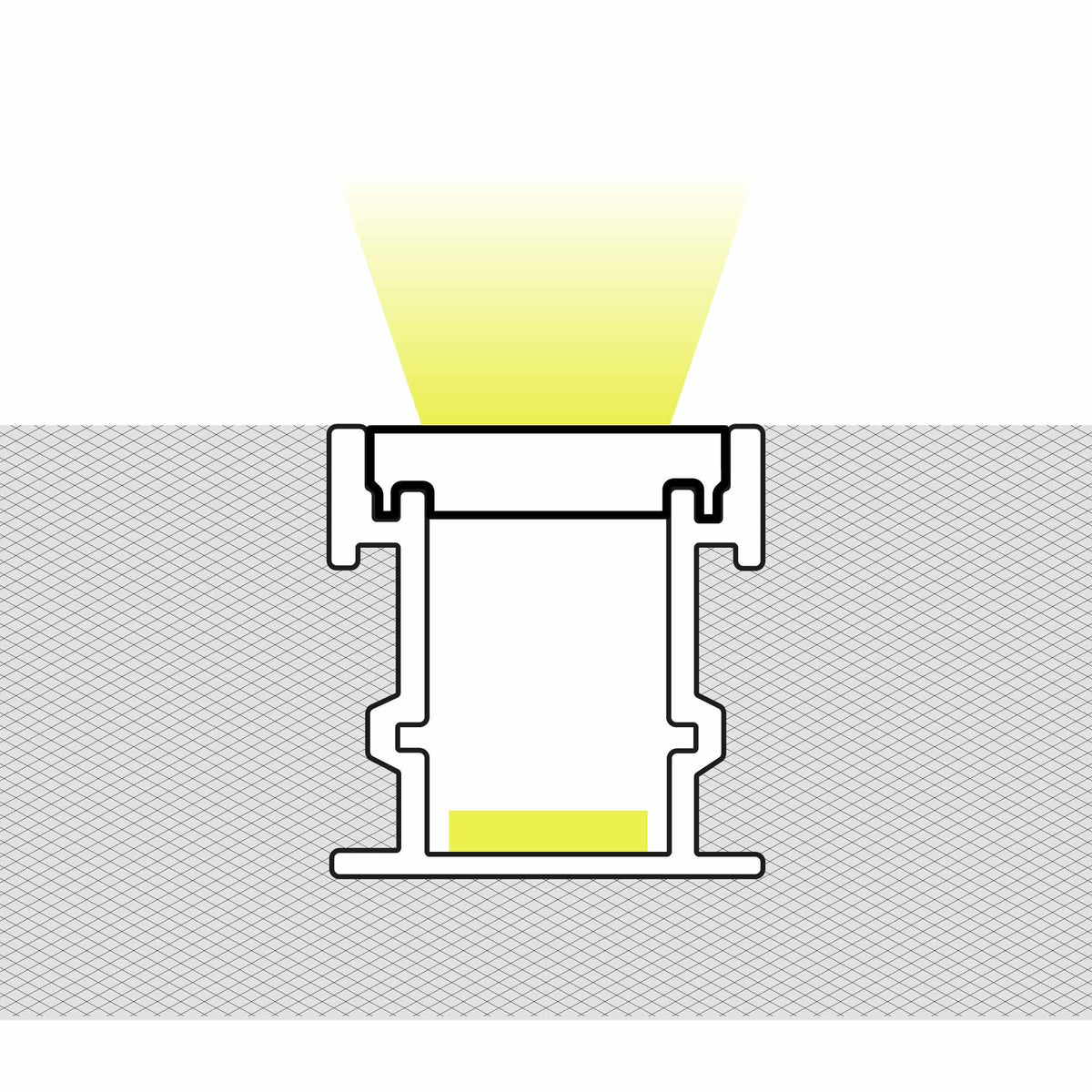 Perfil tira LED de suelo - 25x21mm - Con difusor - 2 metros (1)