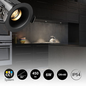 Downlight LED exterior 6W - CCT - Chip OSRAM - Driver PHILIPS - Corte Ø 55mm - IP54 - Barcelona Led-