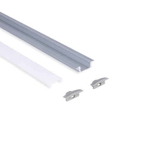 Recessed LED Profile - 24.5x7mm - Complete Kit - 1 Meter