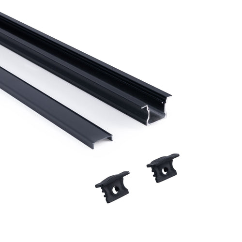 Recessed LED Profile - 25x14mm - Complete Kit - 1 Meter