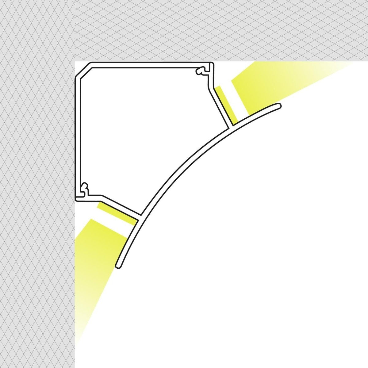 Perfil doble tira LED esquinas - Superficie - 85x85 mm - 2 metros - Barcelona Led-