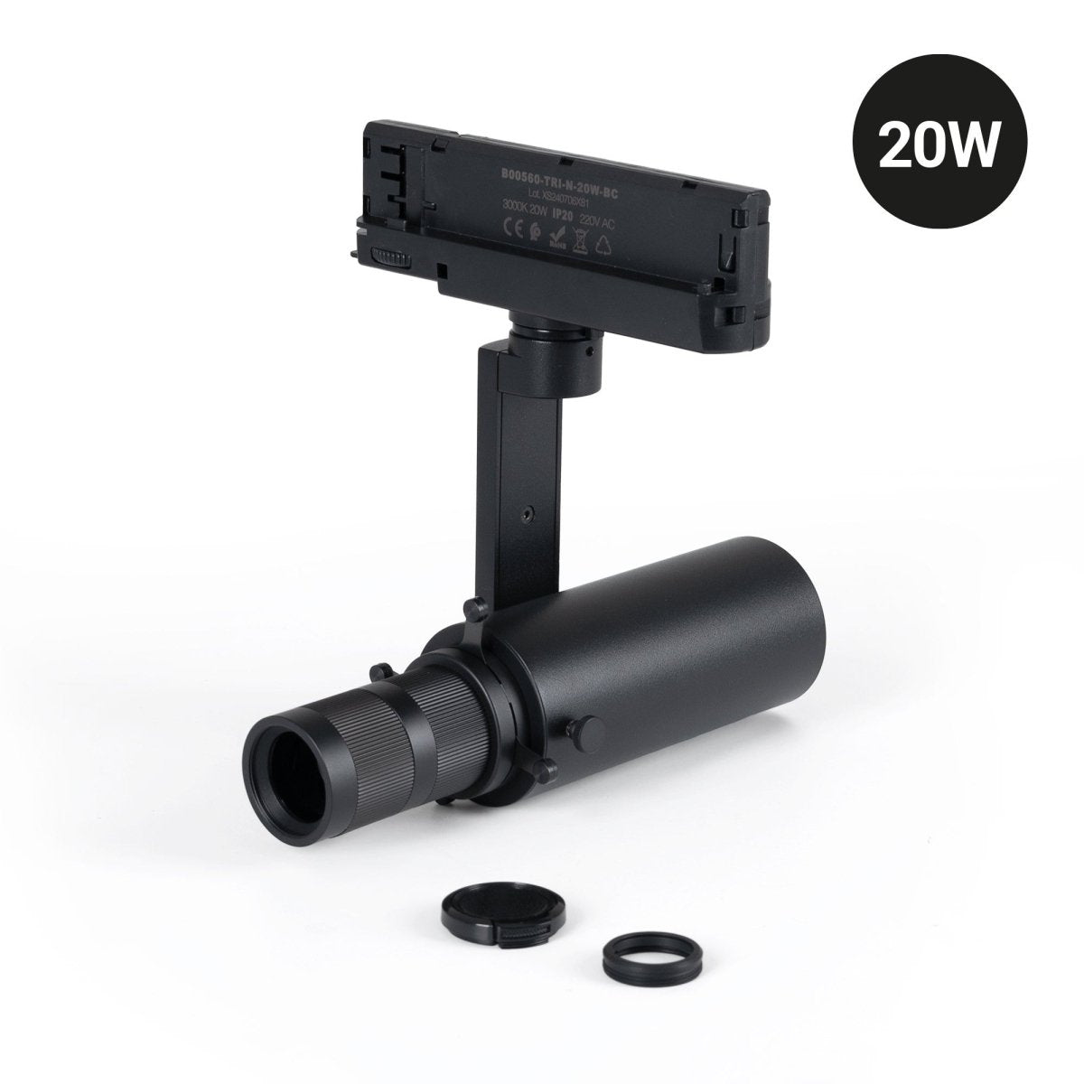 Proyector shapeable para carril trifásico - 20W - 20º - 35° - Barcelona Led-