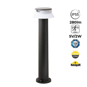 Bolardo solar LED "FELICE 800" con sensor PIR - 73 cm - 4000K - 2 modos de funcionamiento - Barcelona Led-