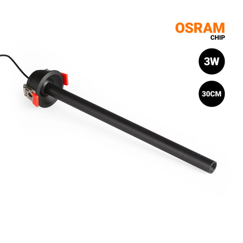 Faretto LED da incasso a soffitto 3W - Estensibile 300mm - Orientabile - Chip OSRAM - 2700K