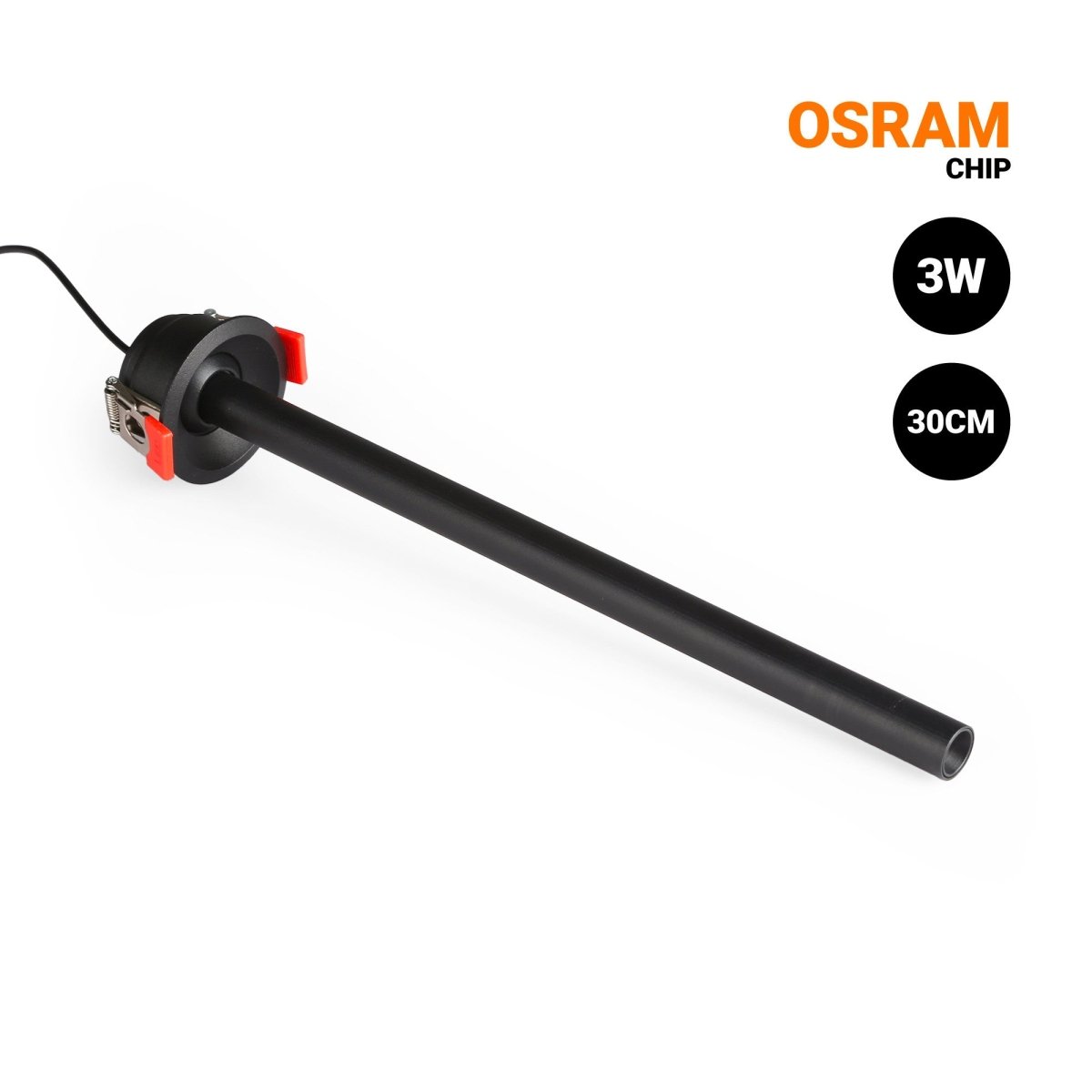 Foco de techo LED empotrable 3W - Extensible 300mm - Orientable - Chip OSRAM - 2700K - Barcelona Led-